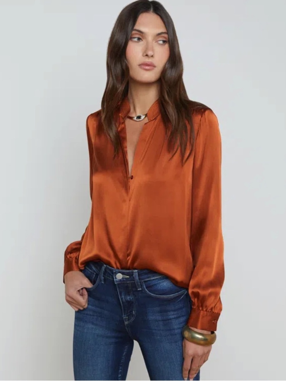 NWT L’Agence Bianca Silk Blouse sz XL